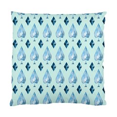 Ace Hibiscus Blue Diamond Plaid Triangle Standard Cushion Case (two Sides)