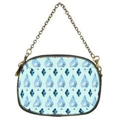 Ace Hibiscus Blue Diamond Plaid Triangle Chain Purses (two Sides) 