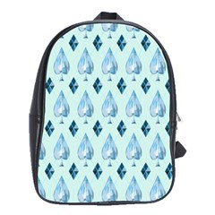 Ace Hibiscus Blue Diamond Plaid Triangle School Bags(large) 