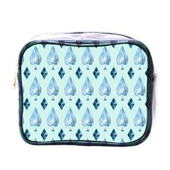 Ace Hibiscus Blue Diamond Plaid Triangle Mini Toiletries Bags