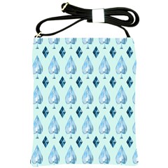 Ace Hibiscus Blue Diamond Plaid Triangle Shoulder Sling Bags by Alisyart