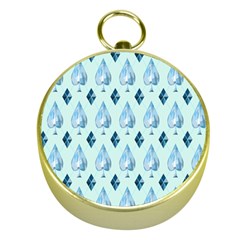 Ace Hibiscus Blue Diamond Plaid Triangle Gold Compasses