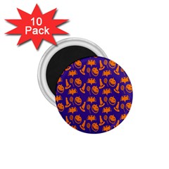 Witch Hat Pumpkin Candy Helloween Purple Orange 1 75  Magnets (10 Pack) 