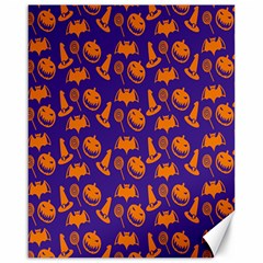 Witch Hat Pumpkin Candy Helloween Purple Orange Canvas 16  X 20  