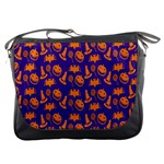 Witch Hat Pumpkin Candy Helloween Purple Orange Messenger Bags Front