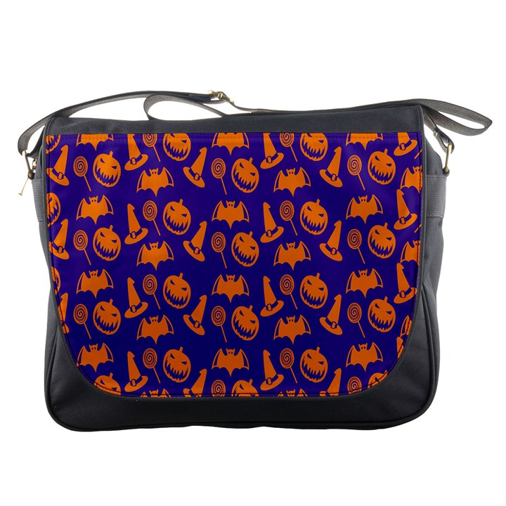 Witch Hat Pumpkin Candy Helloween Purple Orange Messenger Bags
