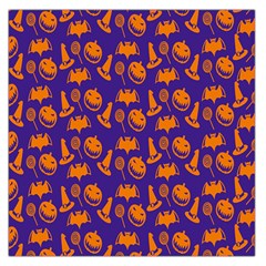 Witch Hat Pumpkin Candy Helloween Purple Orange Large Satin Scarf (square) by Alisyart