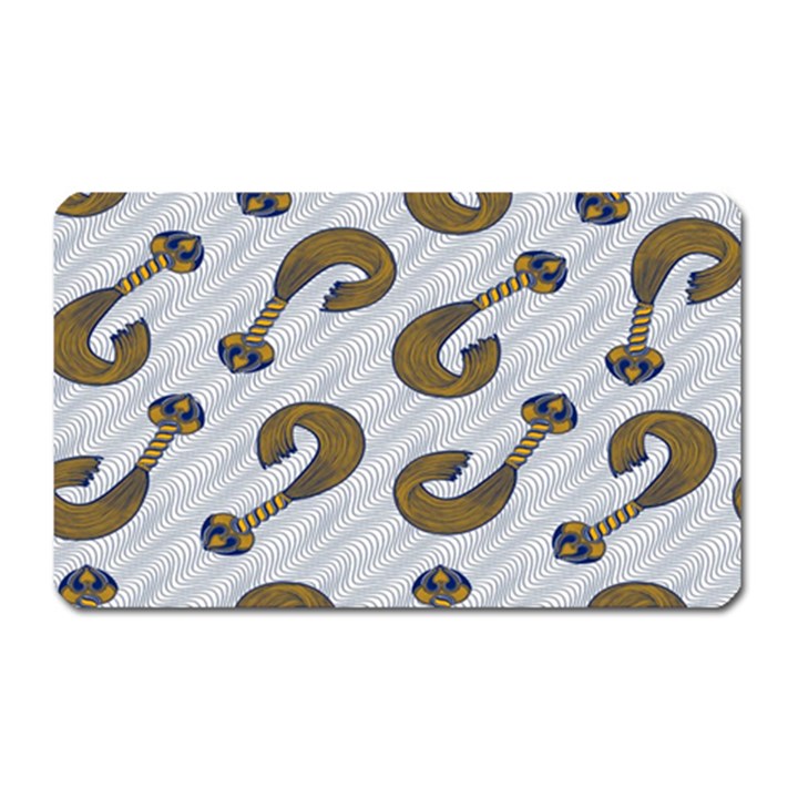 African Fabric Hair Wave Chevron Magnet (Rectangular)