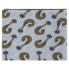 African Fabric Hair Wave Chevron Cosmetic Bag (xxxl) 