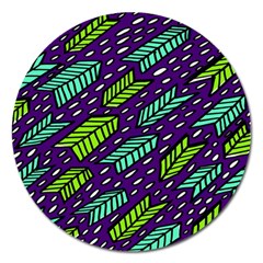 Arrows Purple Green Blue Magnet 5  (round)