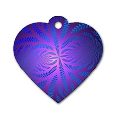 Background Brush Particles Wave Dog Tag Heart (One Side)