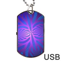 Background Brush Particles Wave Dog Tag USB Flash (Two Sides)