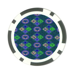 African Fabric Number Alphabeth Diamond Poker Chip Card Guard