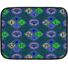 African Fabric Number Alphabeth Diamond Double Sided Fleece Blanket (mini) 