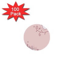 Bird City Sing Pink Notes Music 1  Mini Buttons (100 Pack)  by Alisyart