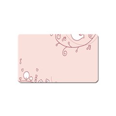 Bird City Sing Pink Notes Music Magnet (name Card) by Alisyart