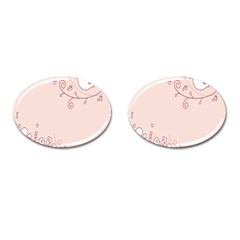 Bird City Sing Pink Notes Music Cufflinks (oval)