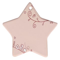 Bird City Sing Pink Notes Music Star Ornament (two Sides)