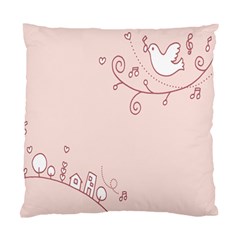 Bird City Sing Pink Notes Music Standard Cushion Case (two Sides) by Alisyart