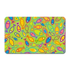 Animals Fish Green Pink Blue Green Yellow Water River Sea Magnet (rectangular)