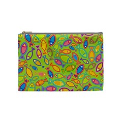 Animals Fish Green Pink Blue Green Yellow Water River Sea Cosmetic Bag (medium) 