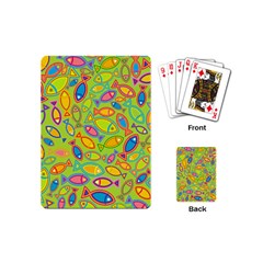 Animals Fish Green Pink Blue Green Yellow Water River Sea Playing Cards (mini) 