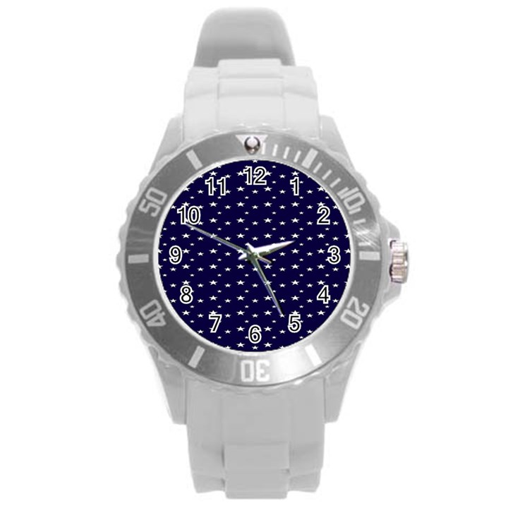 Blue Star Round Plastic Sport Watch (L)