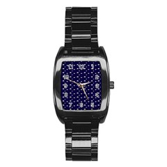 Blue Star Stainless Steel Barrel Watch