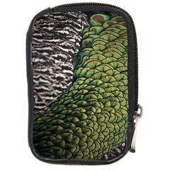 Bird Feathers Green Brown Compact Camera Cases by Alisyart