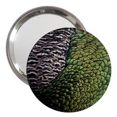 Bird Feathers Green Brown 3  Handbag Mirrors