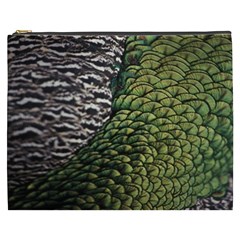 Bird Feathers Green Brown Cosmetic Bag (xxxl) 