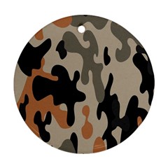 Camouflage Army Disguise Grey Orange Black Ornament (round)