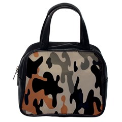 Camouflage Army Disguise Grey Orange Black Classic Handbags (one Side)