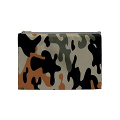 Camouflage Army Disguise Grey Orange Black Cosmetic Bag (medium) 