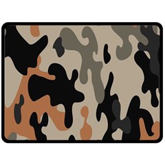 Camouflage Army Disguise Grey Orange Black Fleece Blanket (large) 