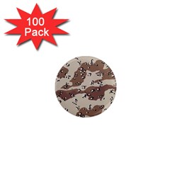 Camouflage Army Disguise Grey Brown 1  Mini Magnets (100 Pack) 