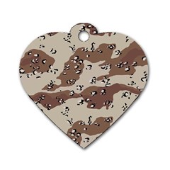 Camouflage Army Disguise Grey Brown Dog Tag Heart (two Sides) by Alisyart