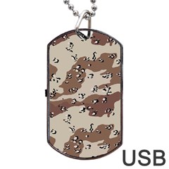 Camouflage Army Disguise Grey Brown Dog Tag Usb Flash (two Sides)