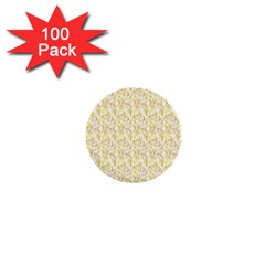 Branch Spring Texture Leaf Fruit Yellow 1  Mini Buttons (100 Pack)  by Alisyart