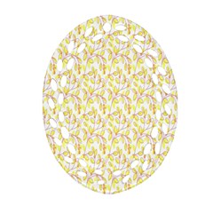 Branch Spring Texture Leaf Fruit Yellow Ornament (oval Filigree)