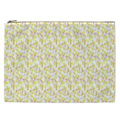 Branch Spring Texture Leaf Fruit Yellow Cosmetic Bag (xxl) 