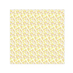 Branch Spring Texture Leaf Fruit Yellow Small Satin Scarf (square)