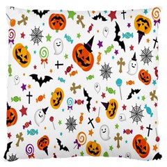 Candy Pumpkins Bat Helloween Star Hat Large Flano Cushion Case (one Side)