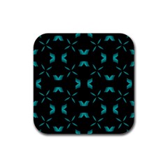 Chevron Blue Wave Rubber Coaster (square)  by Alisyart