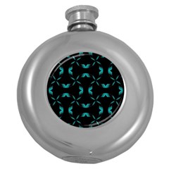 Chevron Blue Wave Round Hip Flask (5 Oz) by Alisyart