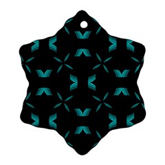 Chevron Blue Wave Snowflake Ornament (two Sides)