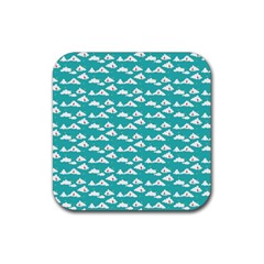 Cloud Blue Sky Sea Beach Bird Rubber Coaster (square)  by Alisyart