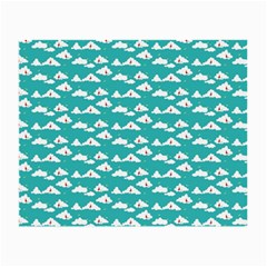 Cloud Blue Sky Sea Beach Bird Small Glasses Cloth (2-side) by Alisyart