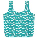 Cloud Blue Sky Sea Beach Bird Full Print Recycle Bags (L)  Back