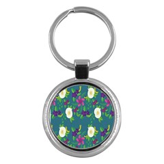 Caterpillar Flower Floral Leaf Rose White Purple Green Yellow Animals Key Chains (round) 